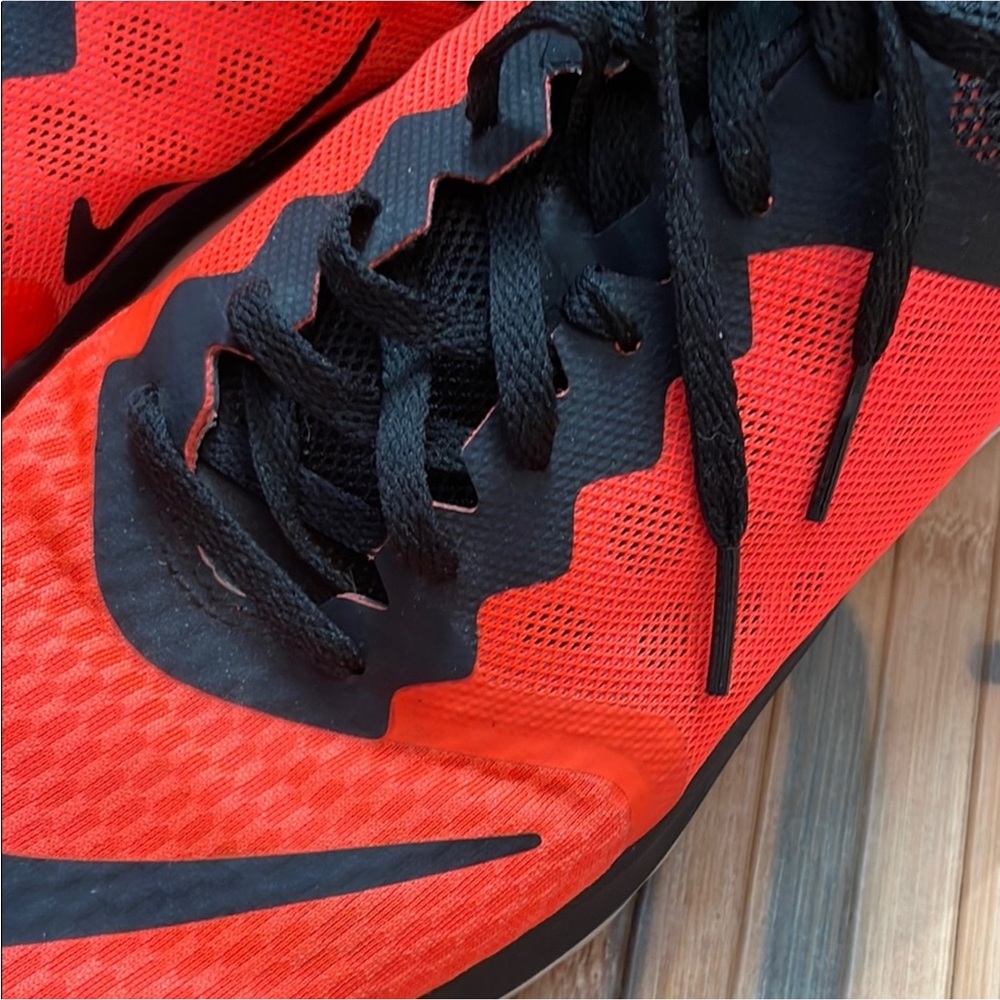 Nike blood orange and Black Athletic Shoes with Enhanced Ball Control